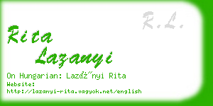 rita lazanyi business card